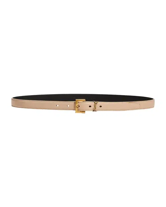 Saint Laurent YSL Monogram Leather Belt