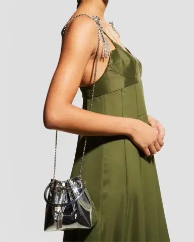 Jimmy Choo Bon Bon Mirror Fabric with Metal Handle | Thumbnail 2 Jimmy Choo Bon Bon Mirror Fabric with Metal Handle | Thumbnail 2
