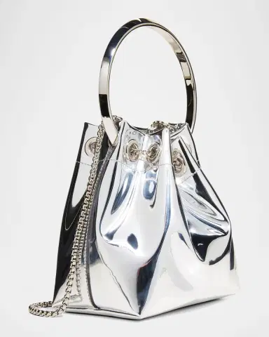 Jimmy Choo Bon Bon Mirror Fabric with Metal Handle | Thumbnail 4 Jimmy Choo Bon Bon Mirror Fabric with Metal Handle | Thumbnail 4