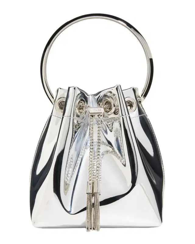 Jimmy Choo Bon Bon Mirror Fabric with Metal Handle