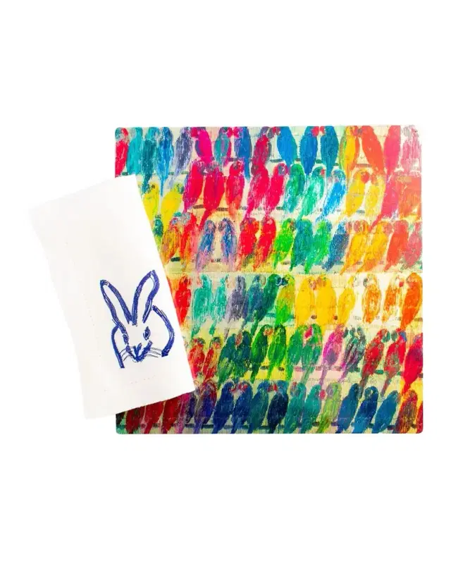 Hunt Slonem Lories Lacquered Placemat