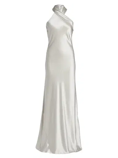 GALVAN LONDON Women's Pandora Asymmetrical Bias Cut Dress - Platinum - Size 6 | Thumbnail 1 GALVAN LONDON Women's Pandora Asymmetrical Bias Cut Dress - Platinum - Size 6 | Thumbnail 1
