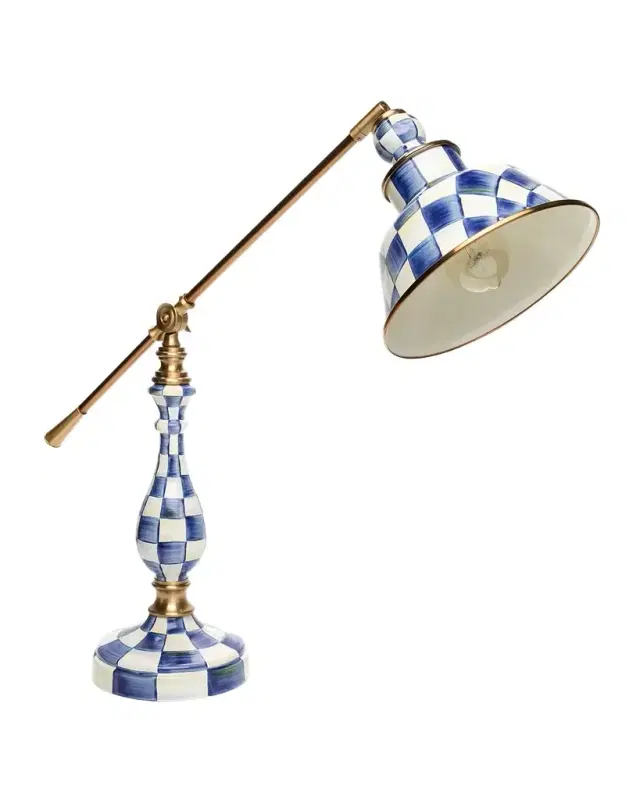MacKenzie-Childs Royal Check 22" Reading Table Lamp
