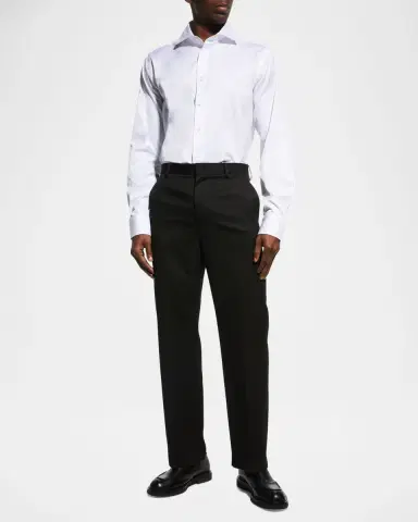 Canali Men's Solid Twill Dress Shirt | Thumbnail 3 Canali Men's Solid Twill Dress Shirt | Thumbnail 3