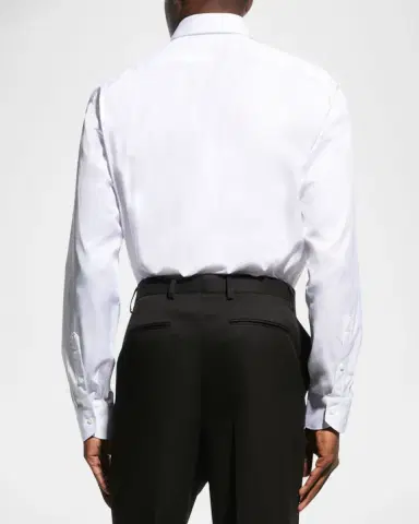 Canali Men's Solid Twill Dress Shirt | Thumbnail 4 Canali Men's Solid Twill Dress Shirt | Thumbnail 4