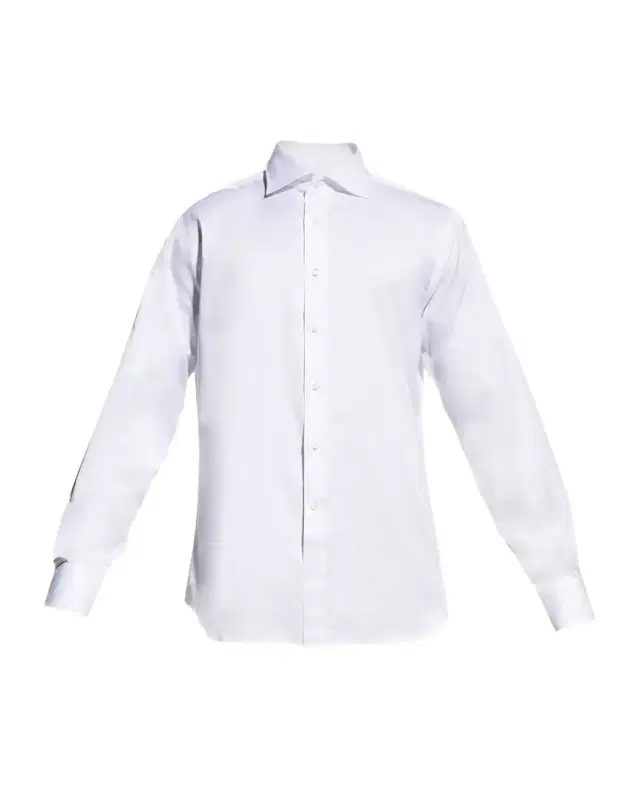 Canali Men 's Solid Twill Dress Shirt