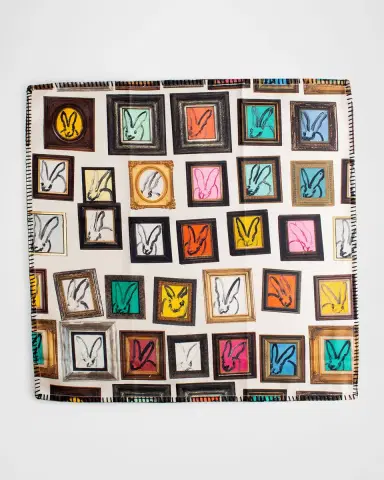 Hunt Slonem Hunts Studio Cotton Dinner Napkins w/ Black Whipstitch, 20"Sq. | Thumbnail 2 Hunt Slonem Hunts Studio Cotton Dinner Napkins w/ Black Whipstitch, 20"Sq. | Thumbnail 2