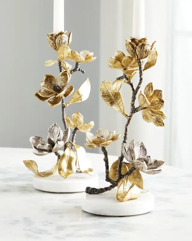 Michael Aram Vintage Bloom 12" Candleholders, Set of 2