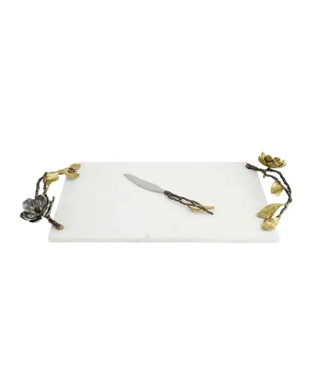Michael Aram Vintage Bloom Extra Large 21" Cheese Board with Knife