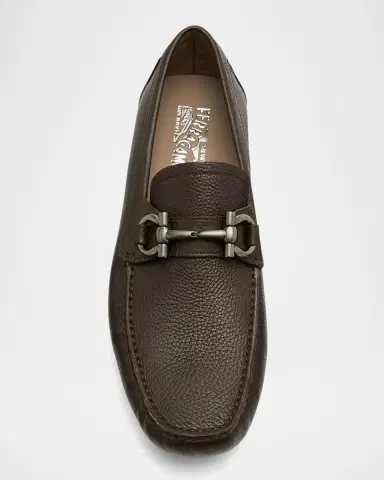 Ferragamo Men's Parigi Gancini Leather Drivers | Thumbnail 5 Ferragamo Men's Parigi Gancini Leather Drivers | Thumbnail 5