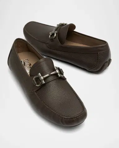 Ferragamo Men's Parigi Gancini Leather Drivers | Thumbnail 8 Ferragamo Men's Parigi Gancini Leather Drivers | Thumbnail 8