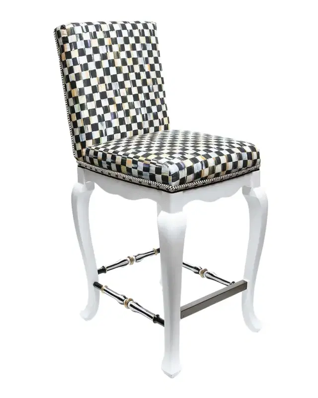 MacKenzie-Childs Courtly Check Counter Stool