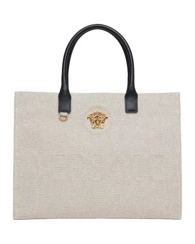 Versace La Medusa Logo Canvas Tote Bag | Thumbnail 1 Versace La Medusa Logo Canvas Tote Bag | Thumbnail 1