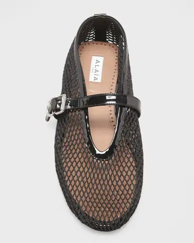 Alaïa Mesh Mary Jane Ballerina Flats | Thumbnail 5