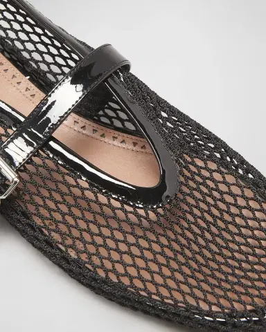 Alaïa Mesh Mary Jane Ballerina Flats | Thumbnail 6