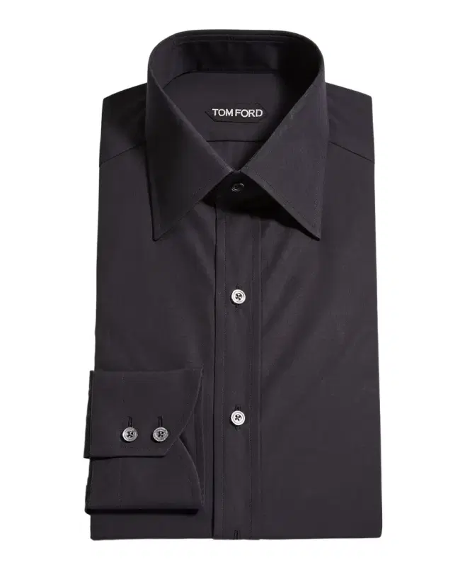 TOM FORD Men 's Solid Cotton Dress Shirt