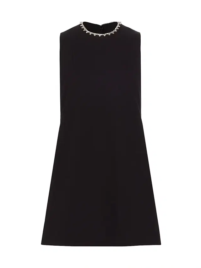 AREA Women's Crystal Heart Shift Dress - Black