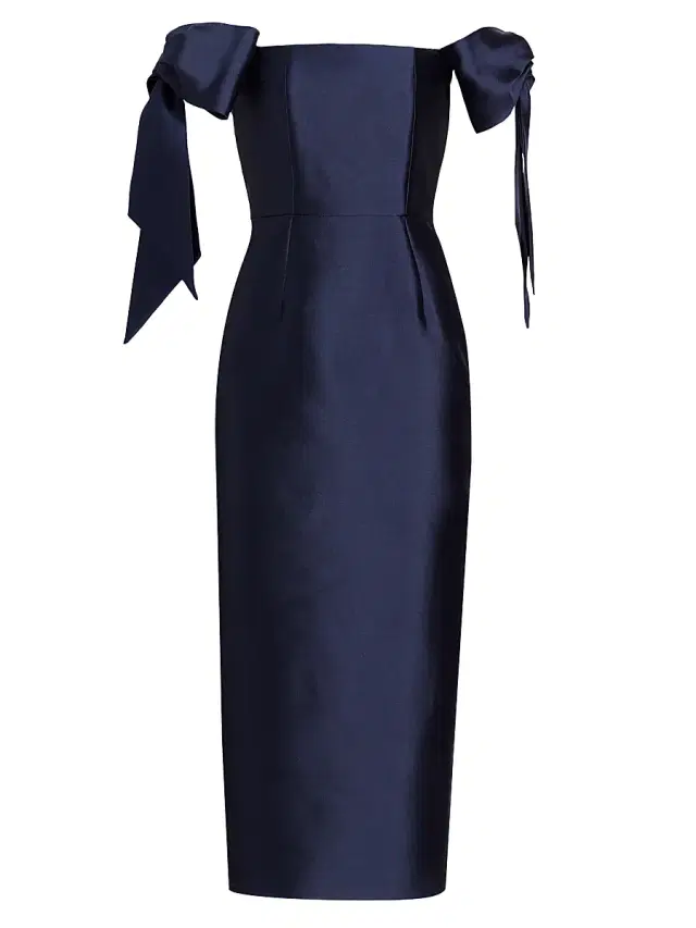 Alexia María Women's Isabella Bow Midi-Dress - Navy