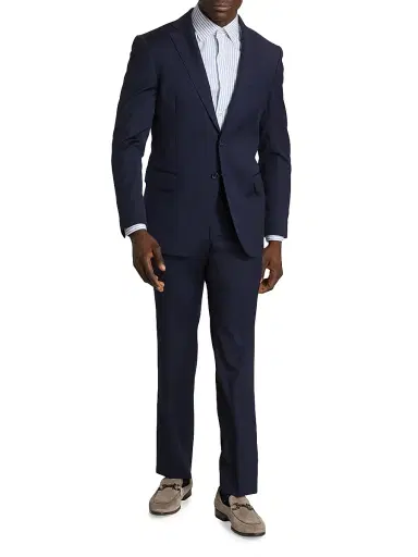 Saks Fifth Avenue Men's COLLECTION Nested Wool Suit - Navy | Thumbnail 3