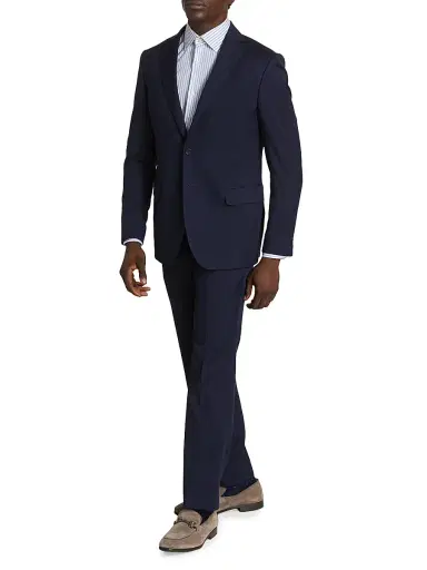 Saks Fifth Avenue Men's COLLECTION Nested Wool Suit - Navy | Thumbnail 4