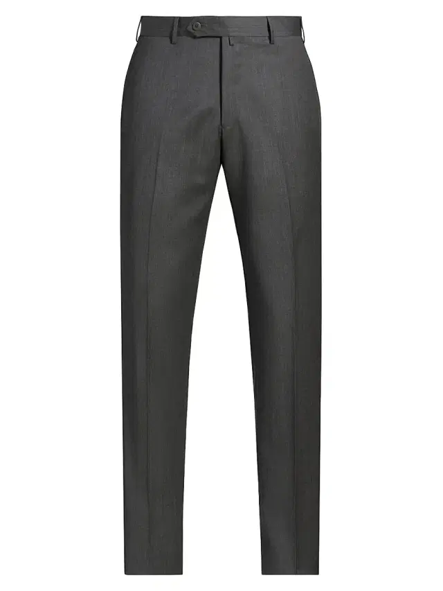 Saks Fifth Avenue Men's COLLECTION Basic Wool Dress Trousers - Medium Grey