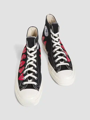 Comme des Garçons PLAY CdG PLAY x Converse Men's Chuck Taylor All Star Multi-Heart High-Top Sneakers - Black - Size 12 | Thumbnail 4 Comme des Garçons PLAY CdG PLAY x Converse Men's Chuck Taylor All Star Multi-Heart High-Top Sneakers - Black - Size 12 | Thumbnail 4