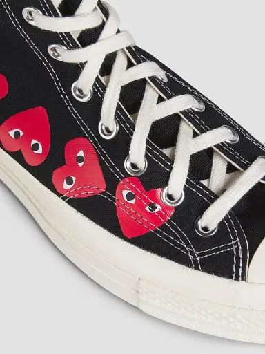 Comme des Garçons PLAY CdG PLAY x Converse Men's Chuck Taylor All Star Multi-Heart High-Top Sneakers - Black - Size 12 | Thumbnail 5 Comme des Garçons PLAY CdG PLAY x Converse Men's Chuck Taylor All Star Multi-Heart High-Top Sneakers - Black - Size 12 | Thumbnail 5