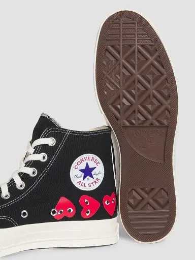 Comme des Garçons PLAY CdG PLAY x Converse Men's Chuck Taylor All Star Multi-Heart High-Top Sneakers - Black - Size 12 | Thumbnail 6 Comme des Garçons PLAY CdG PLAY x Converse Men's Chuck Taylor All Star Multi-Heart High-Top Sneakers - Black - Size 12 | Thumbnail 6