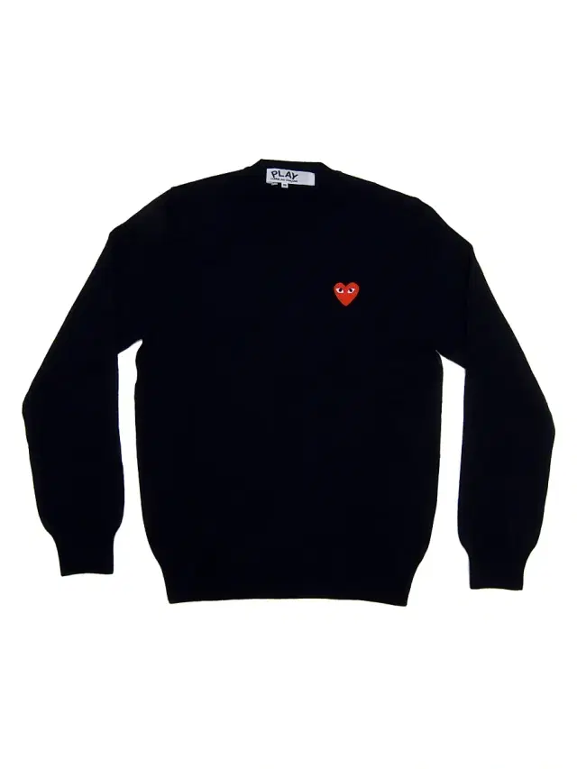 Comme des Garçons PLAY Women's Double Heart Play V-Neck Sweater - Black