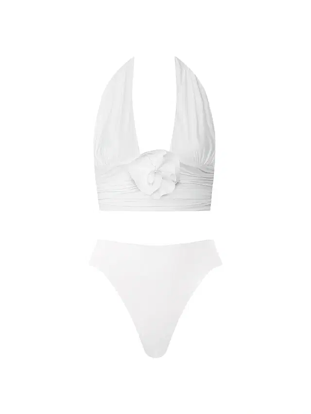 Maygel Coronel Women's Vives Ruched Halter Bikini - Off White