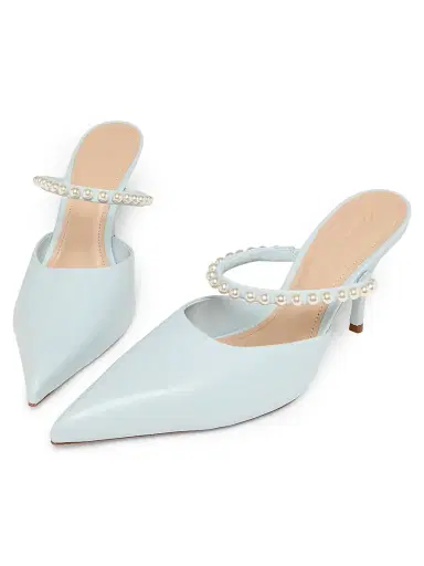 22élevé Women's 85MM Embellished Leather Mules | Thumbnail 2