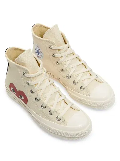 Comme des Garçons PLAY CdG PLAY x Converse Women's Chuck Taylor All Star Peek-A-Boo High-Top Sneakers - White - Size 5 | Thumbnail 4 Comme des Garçons PLAY CdG PLAY x Converse Women's Chuck Taylor All Star Peek-A-Boo High-Top Sneakers - White - Size 5 | Thumbnail 4