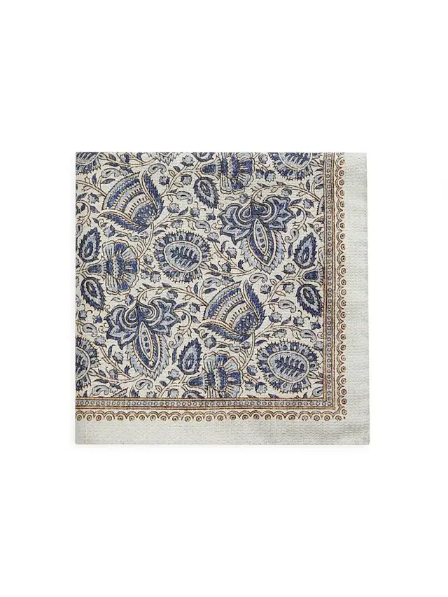 Saks Fifth Avenue Men's Paisley Silk Pocket Square - Cream