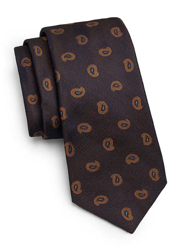 Men's Geometric Silk Tie - Navy