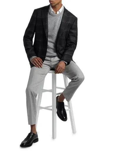 Saks Fifth Avenue Men's COLLECTION Stretch Soild Shirt - White - Size 18 | Thumbnail 2