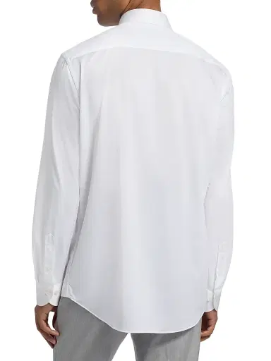 Saks Fifth Avenue Men's COLLECTION Stretch Soild Shirt - White - Size 18 | Thumbnail 5