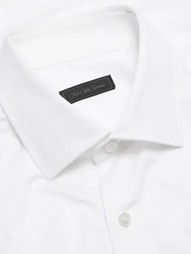 Saks Fifth Avenue Men's COLLECTION Stretch Soild Shirt - White - Size 18 | Thumbnail 7