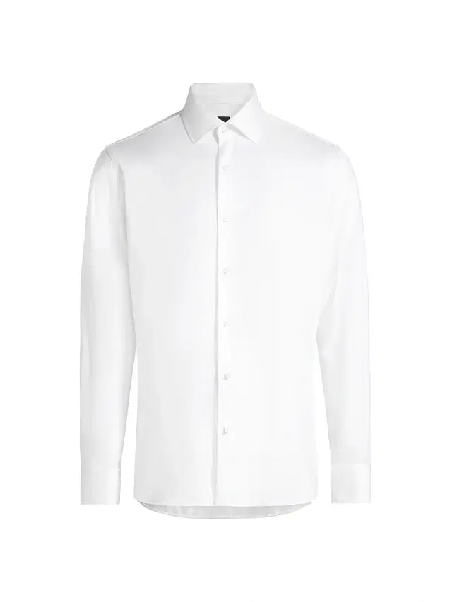 Men's COLLECTION Stretch Soild Shirt - White