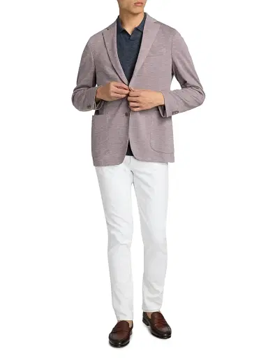 Saks Fifth Avenue Men's Lamar Johnny Collar Short-Sleeve Sweater - Blue - Size XXL | Thumbnail 2 Saks Fifth Avenue Men's Lamar Johnny Collar Short-Sleeve Sweater - Blue - Size XXL | Thumbnail 2