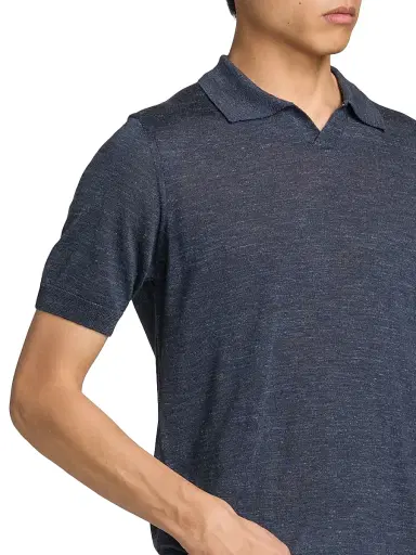 Saks Fifth Avenue Men's Lamar Johnny Collar Short-Sleeve Sweater - Blue - Size XXL | Thumbnail 6 Saks Fifth Avenue Men's Lamar Johnny Collar Short-Sleeve Sweater - Blue - Size XXL | Thumbnail 6