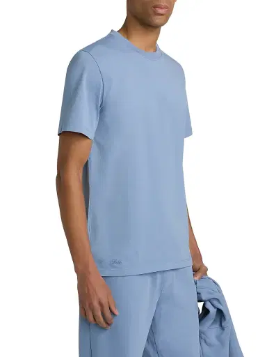 Saks Fifth Avenue Men's Foundation Cotton T-Shirt - Mountain Bluebird - Size XXL | Thumbnail 4 Saks Fifth Avenue Men's Foundation Cotton T-Shirt - Mountain Bluebird - Size XXL | Thumbnail 4