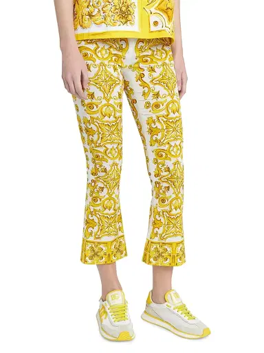 Dolce & Gabbana Women's Logo Colorblocked Low-Top Sneakers - White Yellow - Size 7.5 | Thumbnail 2