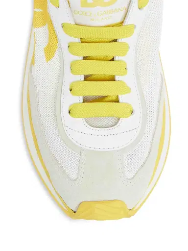 Dolce & Gabbana Women's Logo Colorblocked Low-Top Sneakers - White Yellow - Size 7.5 | Thumbnail 5