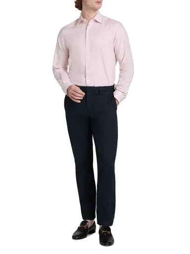 Saks Fifth Avenue Men's COLLECTION Melange Cotton Sport Shirt - Pink - Size XXL | Thumbnail 2