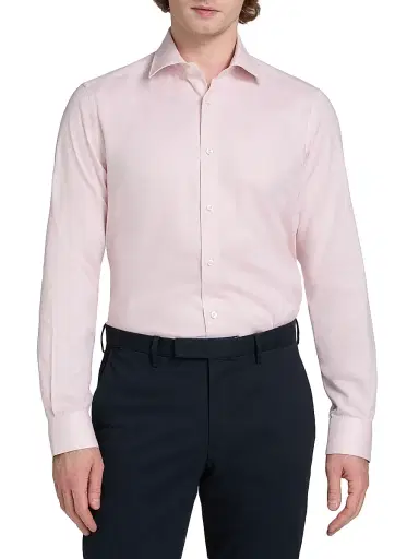 Saks Fifth Avenue Men's COLLECTION Melange Cotton Sport Shirt - Pink - Size XXL | Thumbnail 3