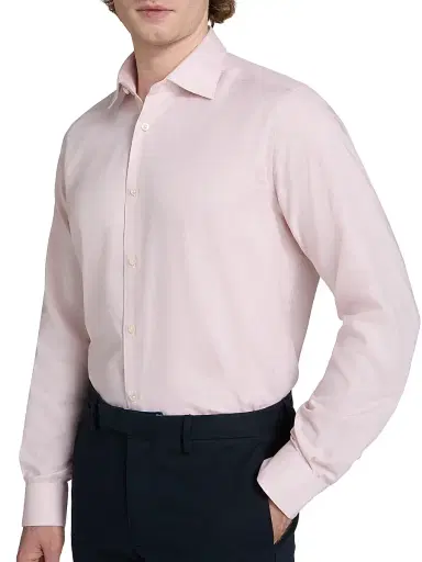 Saks Fifth Avenue Men's COLLECTION Melange Cotton Sport Shirt - Pink - Size XXL | Thumbnail 6