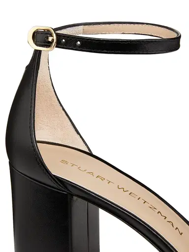 Stuart Weitzman Women's Nudist Block 75MM Leather Sandals - Black | Thumbnail 5