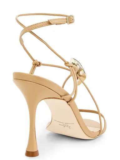 22élevé Women's 90MM Leather Sandals - Gold Leaf - Size 12 | Thumbnail 3