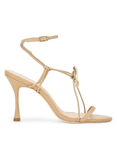 22élevé Women's 90MM Leather Sandals - Gold Leaf - Size 12 | Thumbnail 1