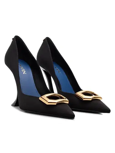 Lanvin Women's 100MM Midnight Step Buckle Pumps - Black | Thumbnail 2